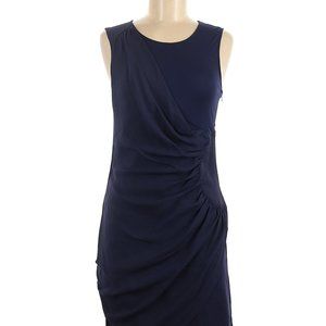 Sleeveless Scoop Neckline Dress Blue Ruched Details Sz 4 #473